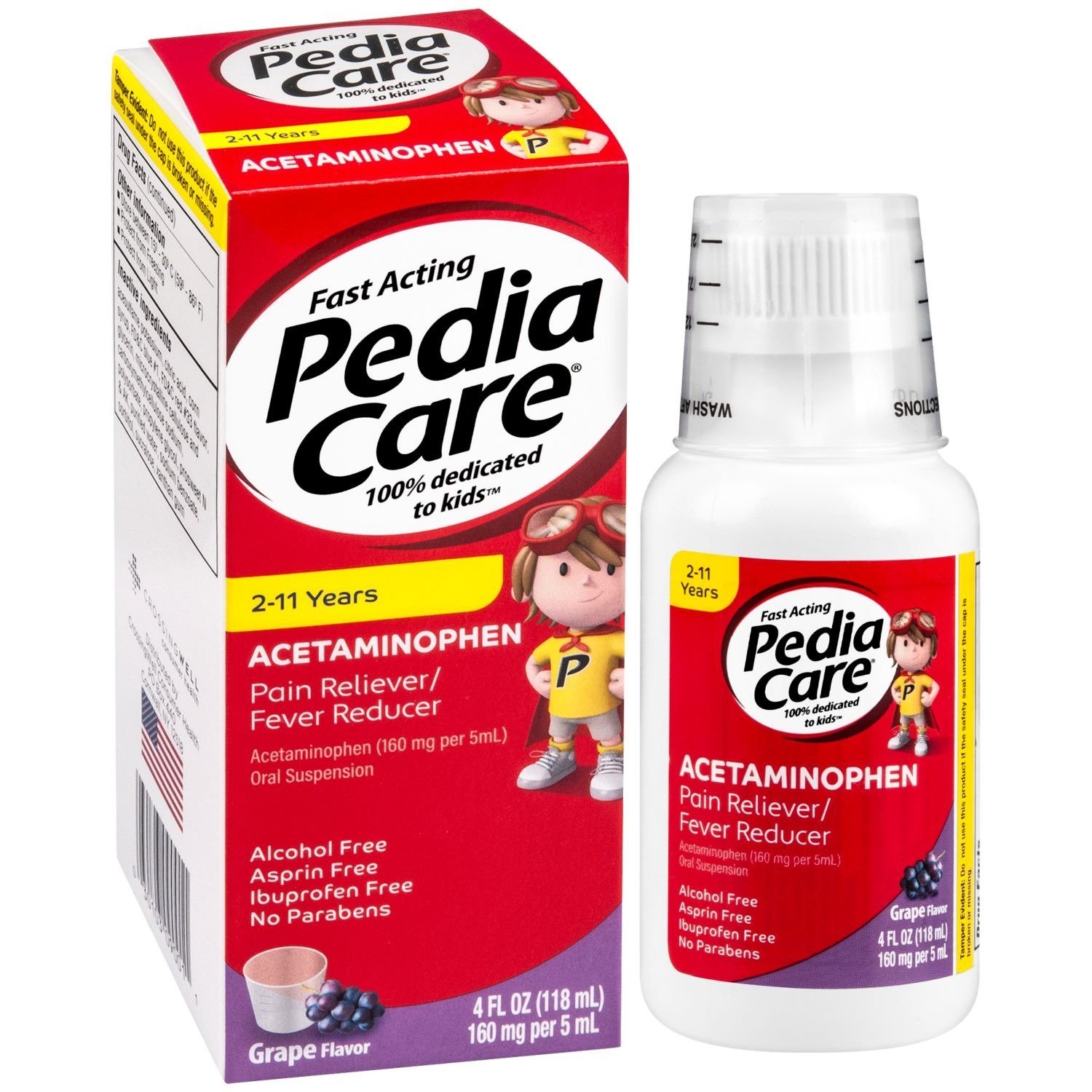 PediaCare Fast Acting Acetaminophen Pain Reliever / Fever Reducer Grape (4 fl oz)