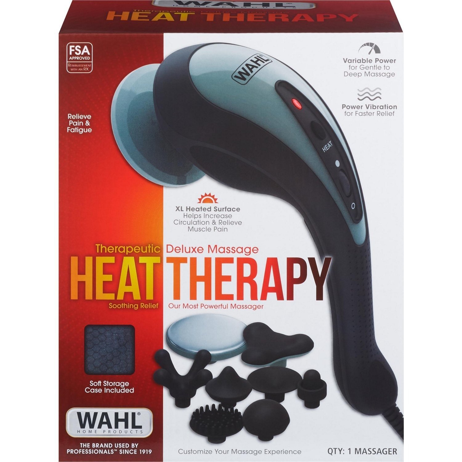 Wahl Heat Therapy Therapeutic Deluxe Massage with 7 Attachments