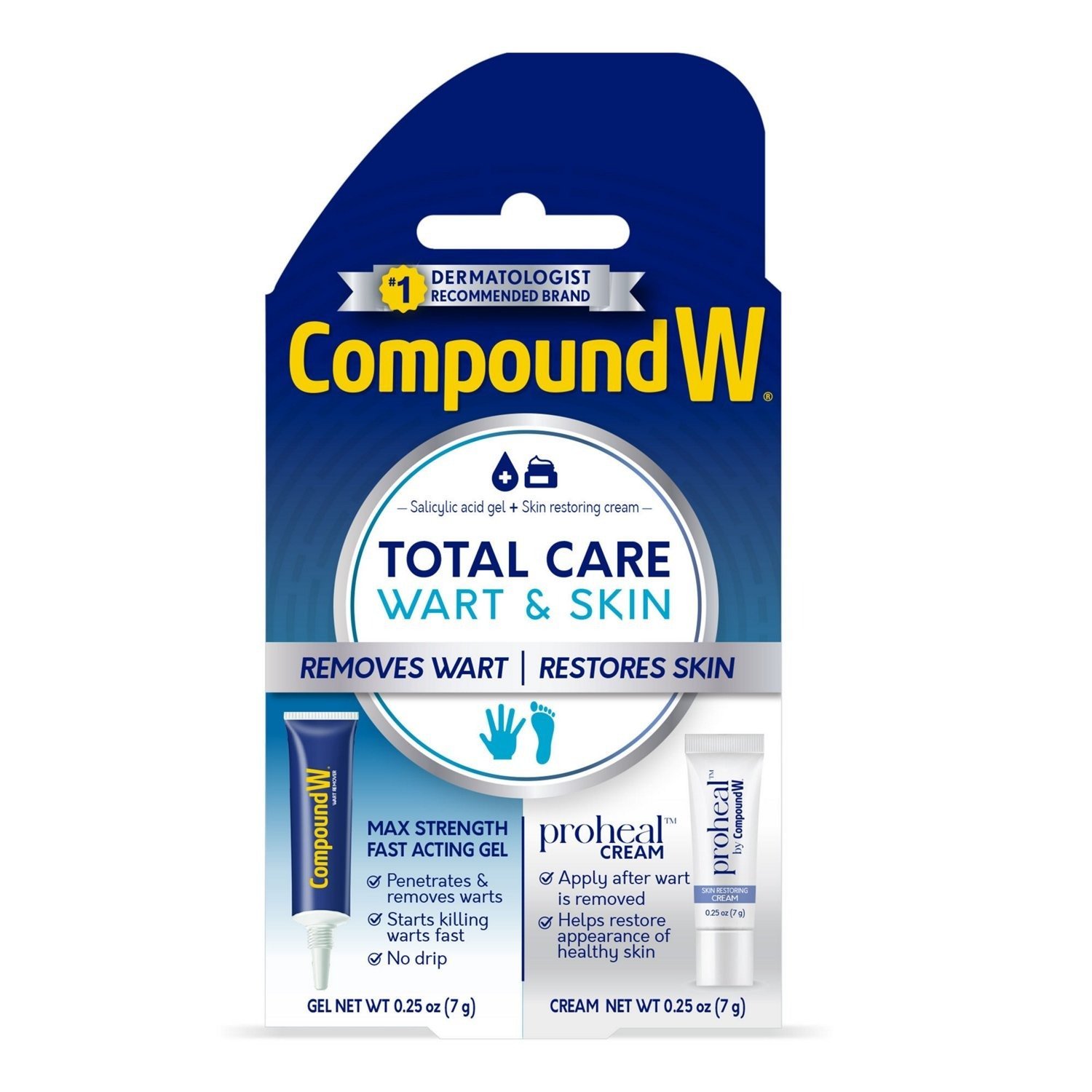 Compound W Total Care Fast Acting Gel & ProHeal Cream - 0.25 oz x 2 pack